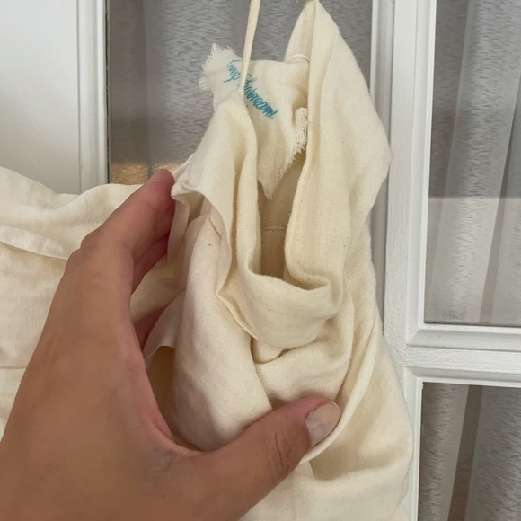 Loup Charmant 100% Cotton Cream Tie Back Midi Dress - Picture 6 of 11